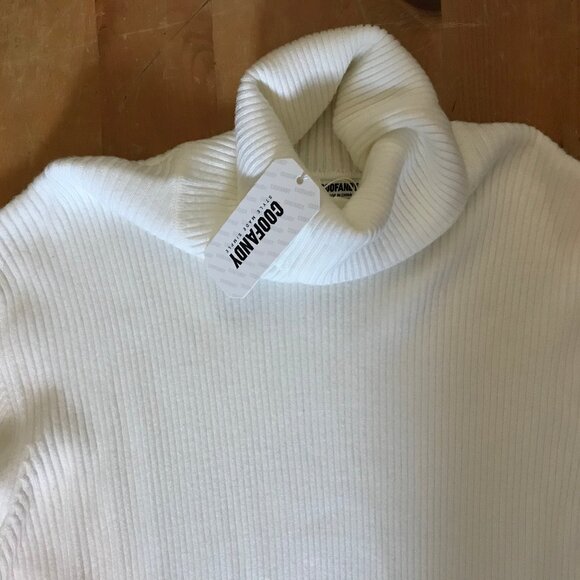 COOFANDY Men’s White Turtleneck Sweater – Size L – NWT - Picture 1 of 4